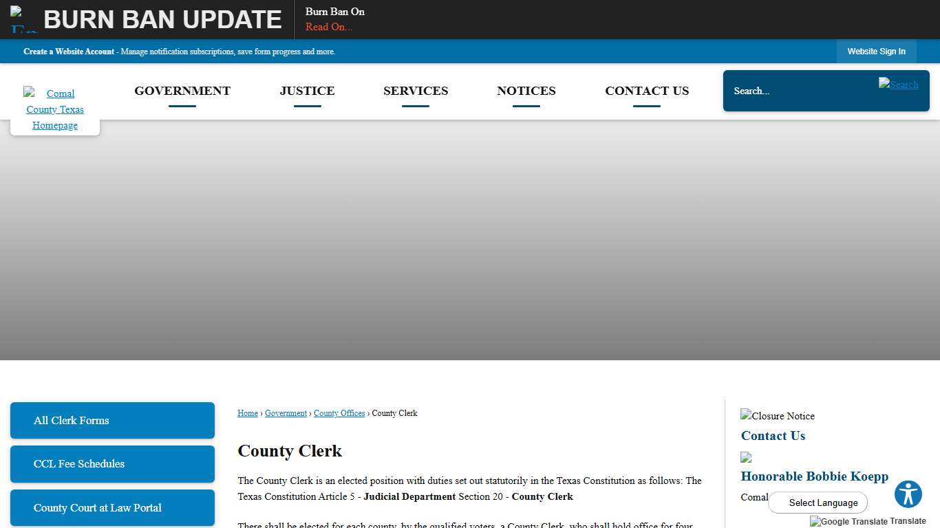 County Clerk Comal County, TX